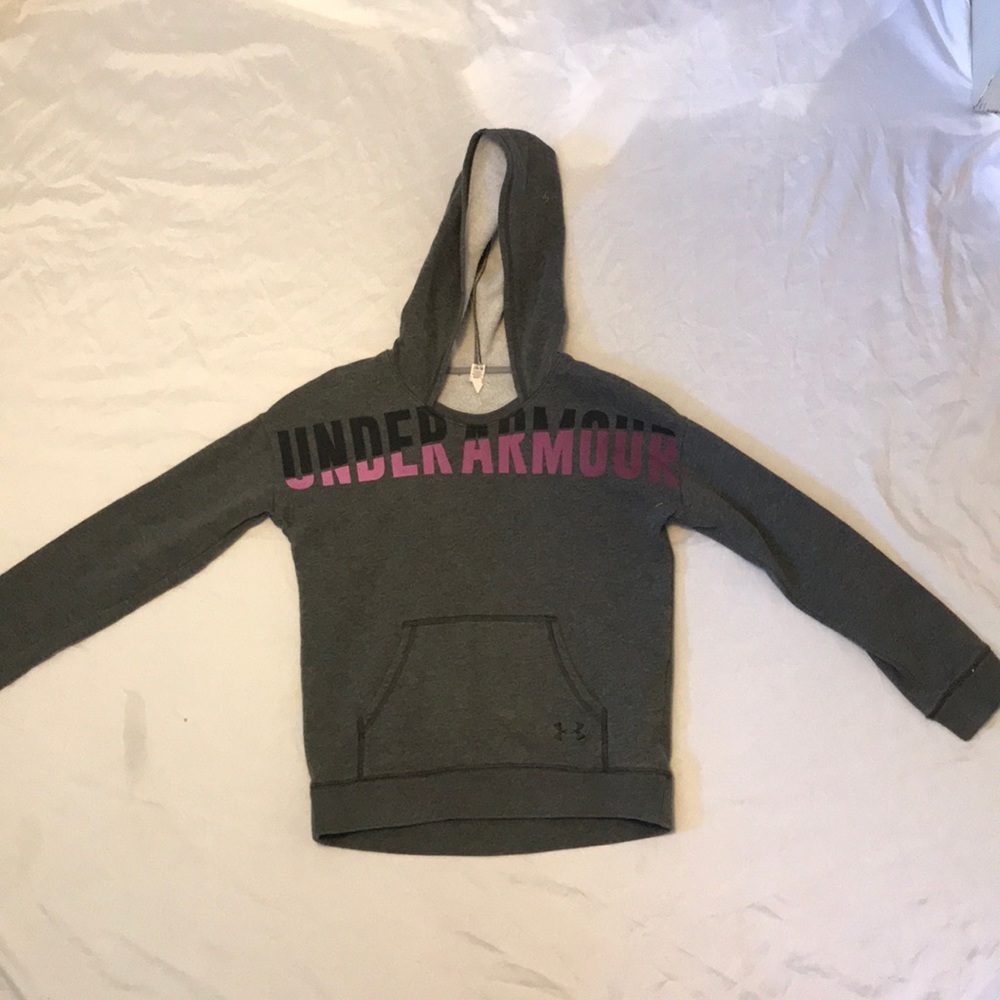 Grey under armor hoodie.